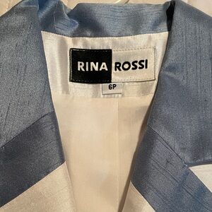 Rina Rossi Women's Elegant Blue and White Blazer